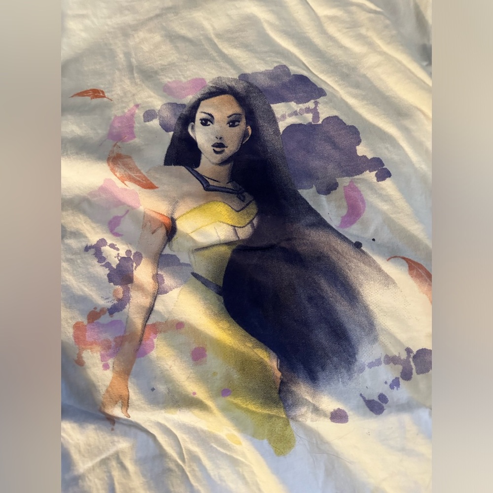 One of a kind Pocahontas watercolor design tee shirt